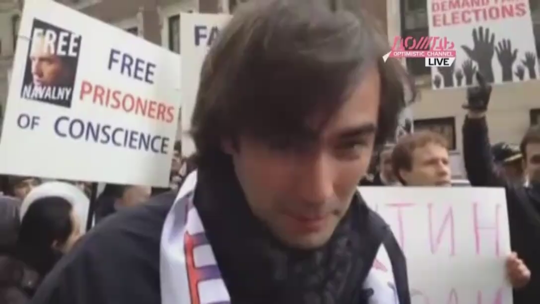 Сын Ходорковского на митинге в Нью-Йорке «За честные выборы в России» 