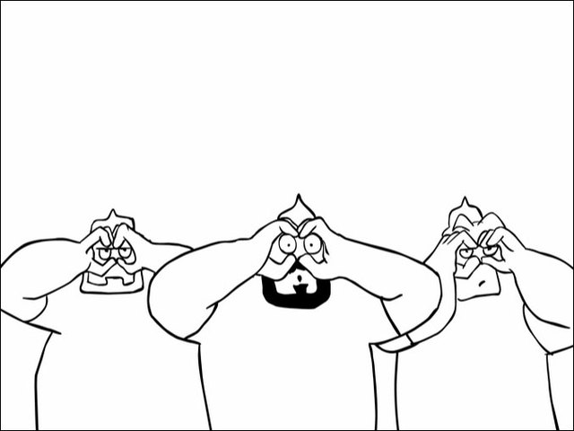Кадр из мультфильма Годзилла против Трёх русских богатырей (Tvigle)