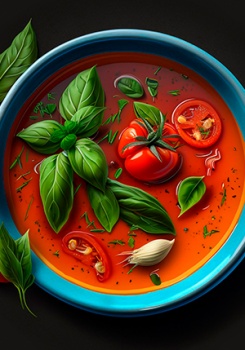 Суп с томатами и базиликом